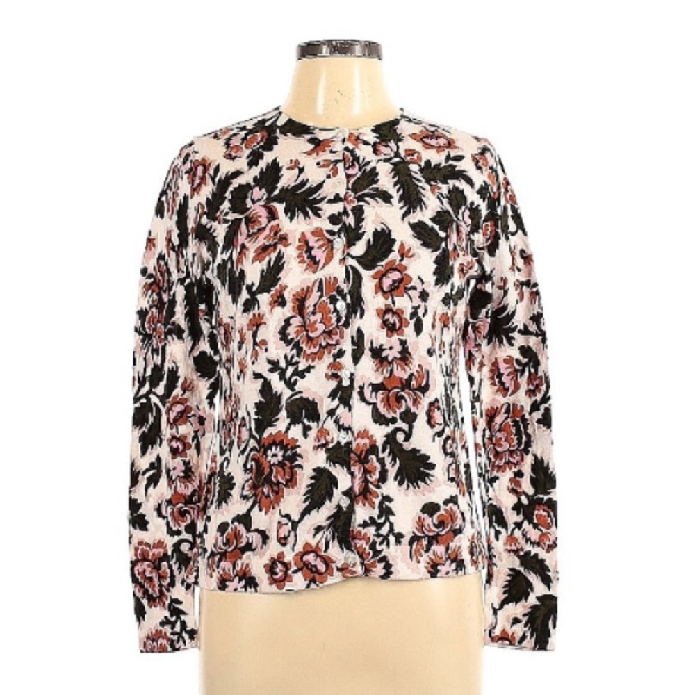 Ann Taylor Factory long sleeve button down cardigan, floral print
